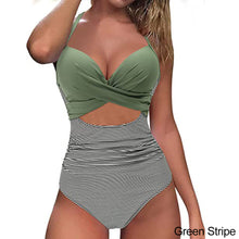 Load image into Gallery viewer, Woman One Piece Swimsuit Halter Cut Out High Waist Beachwear Push Up Swimwear Women Bathing Suit

