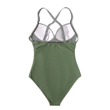 Load image into Gallery viewer, Woman One Piece Swimsuit Halter Cut Out High Waist Beachwear Push Up Swimwear Women Bathing Suit
