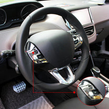 Load image into Gallery viewer, 3Pcs Car Steering Wheel Decoration Cover Trim Stickers ABS Carbon Fiber Fit for Peugeot 2008 208 308 2014-2018
