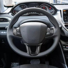 Load image into Gallery viewer, 3Pcs Car Steering Wheel Decoration Cover Trim Stickers ABS Carbon Fiber Fit for Peugeot 2008 208 308 2014-2018
