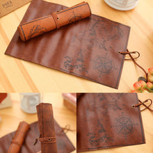 Load image into Gallery viewer, Retro Treasure Map Roll Pencil Case PU Leather Big Capacity Pen Bag Makeup Brush Pouch Pencilcase School Stationery Supplies
