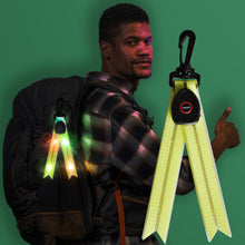 Load image into Gallery viewer, LED Luminous Schoolbag Pendant Night Riding Warning Backpack Light USB Charging PVC Dovetail Luminous Decoration Outdoor Camping Emergency Light
