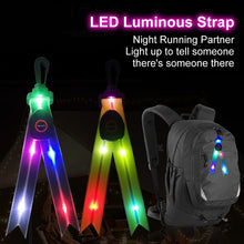 Load image into Gallery viewer, LED Luminous Schoolbag Pendant Night Riding Warning Backpack Light USB Charging PVC Dovetail Luminous Decoration Outdoor Camping Emergency Light
