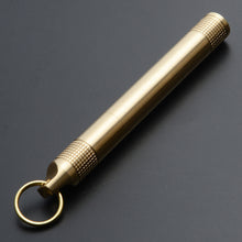 Load image into Gallery viewer, Brass Sealed Waterproof Bin Portable Medicine Bottle Toothholder Keychain Single Cigarette Tube Outdoor Camping Tool
