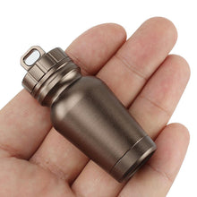 Load image into Gallery viewer, Aluminum Alloy Waterproof Warehouse Medicine Sealed Capsule Bottle Outdoor Camping EDC Waterproof Cylinder Key Ring Pendant Elderly Carry First Aid Medicine Bottle
