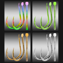 Load image into Gallery viewer, 100PCS Longlin Needle Isene Wire Groove With Barb Tough Alloy Fishhook Electroplating Bright Wild Fishing Accessories For Carp Grass Carp Silver Carp
