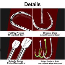 Load image into Gallery viewer, 100PCS Longlin Needle Isene Wire Groove With Barb Tough Alloy Fishhook Electroplating Bright Wild Fishing Accessories For Carp Grass Carp Silver Carp
