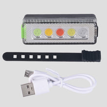 Load image into Gallery viewer, Bike Highlighting Warning Taillight USB Charging 5 LED Night Riding Waterproof Warning Light 5 Flashing Modes Riding Equipment
