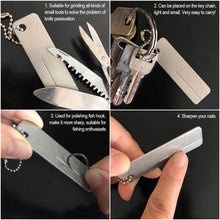 Load image into Gallery viewer, Diamond Grinding Hook Stone Portable Three-Book Hook File Edc Pocket Diamond Knife Sharpener Keychain Nail File Outdoor Camping Tools Fishing Gadgets
