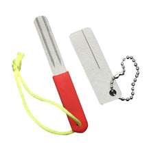 Load image into Gallery viewer, Diamond Grinding Hook Stone Portable Three-Book Hook File Edc Pocket Diamond Knife Sharpener Keychain Nail File Outdoor Camping Tools Fishing Gadgets
