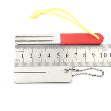 Load image into Gallery viewer, Diamond Grinding Hook Stone Portable Three-Book Hook File Edc Pocket Diamond Knife Sharpener Keychain Nail File Outdoor Camping Tools Fishing Gadgets
