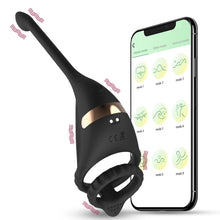 Load image into Gallery viewer, Penis Vibrating Ring Rechargeable Lock Essence Ring Massage Vibrate Penis Multi-frequency Delay Ejaculation Male Silicone Sex Toy
