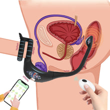 Load image into Gallery viewer, Penis Vibrating Ring Rechargeable Lock Essence Ring Massage Vibrate Penis Multi-frequency Delay Ejaculation Male Silicone Sex Toy
