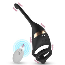 Load image into Gallery viewer, Penis Vibrating Ring Rechargeable Lock Essence Ring Massage Vibrate Penis Multi-frequency Delay Ejaculation Male Silicone Sex Toy
