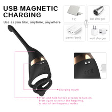 Load image into Gallery viewer, Penis Vibrating Ring Rechargeable Lock Essence Ring Massage Vibrate Penis Multi-frequency Delay Ejaculation Male Silicone Sex Toy
