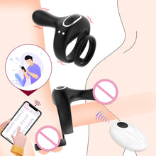 Load image into Gallery viewer, Penis Vibrating Ring Rechargeable Lock Essence Ring Massage Vibrate Penis Multi-frequency Delay Ejaculation Male Silicone Sex Toy
