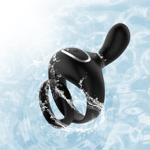 Load image into Gallery viewer, Penis Vibrating Ring Rechargeable Lock Essence Ring Massage Vibrate Penis Multi-frequency Delay Ejaculation Male Silicone Sex Toy
