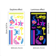 Load image into Gallery viewer, Fluorescent Creative Flower Face Arm Face Tattoo Sticker Waterproof Lover Lip Print Arm Sweatproof Tattoo Stickers
