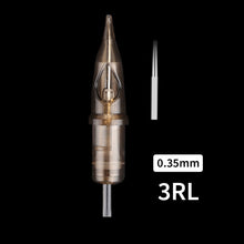Load image into Gallery viewer, 20pcs Disposable Semi Permanent 0.35mm Tattoo Cartridge Needle RL RM M1 Tattoo Pen Machine Universal Short Needle Eyebrow Tattoo Needle
