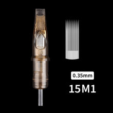 Load image into Gallery viewer, 20pcs Disposable Semi Permanent 0.35mm Tattoo Cartridge Needle RL RM M1 Tattoo Pen Machine Universal Short Needle Eyebrow Tattoo Needle
