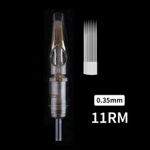 Load image into Gallery viewer, 20pcs Disposable Semi Permanent 0.35mm Tattoo Cartridge Needle RL RM M1 Tattoo Pen Machine Universal Short Needle Eyebrow Tattoo Needle
