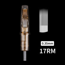 Load image into Gallery viewer, 20pcs Disposable Semi Permanent 0.35mm Tattoo Cartridge Needle RL RM M1 Tattoo Pen Machine Universal Short Needle Eyebrow Tattoo Needle
