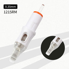 Load image into Gallery viewer, 10pcs Disposable Semi Permanent 0.35mm Tattoo Cartridge Needle RL RM M1 Tattoo Pen Machine Universal Short Needle Eyebrow Tattoo Needle
