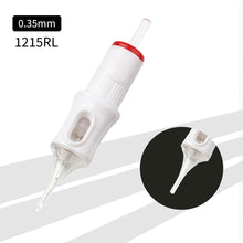 Load image into Gallery viewer, 10pcs Disposable Semi Permanent 0.35mm Tattoo Cartridge Needle RL RM M1 Tattoo Pen Machine Universal Short Needle Eyebrow Tattoo Needle

