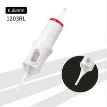 Load image into Gallery viewer, 10pcs Disposable Semi Permanent 0.35mm Tattoo Cartridge Needle RL RM M1 Tattoo Pen Machine Universal Short Needle Eyebrow Tattoo Needle
