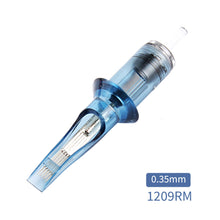 Load image into Gallery viewer, 10pcs Disposable Semi Permanent 0.35mm Purple Tattoo Needle RL RM M1 RS Tattoo Pen Machine Universal Short Needle Eyebrow Tattoo Needle
