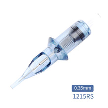 Load image into Gallery viewer, 10pcs Disposable Semi Permanent 0.35mm Purple Tattoo Needle RL RM M1 RS Tattoo Pen Machine Universal Short Needle Eyebrow Tattoo Needle
