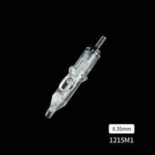 Load image into Gallery viewer, 10pcs Disposable Semi Permanent 0.35mm Purple Tattoo Needle RL RM M1 RS Tattoo Pen Machine Universal Short Needle Eyebrow Tattoo Needle
