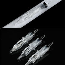 Load image into Gallery viewer, 10pcs Disposable Semi Permanent 0.35mm Purple Tattoo Needle RL RM M1 RS Tattoo Pen Machine Universal Short Needle Eyebrow Tattoo Needle
