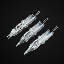 Load image into Gallery viewer, 10pcs Disposable Semi Permanent 0.35mm Purple Tattoo Needle RL RM M1 RS Tattoo Pen Machine Universal Short Needle Eyebrow Tattoo Needle
