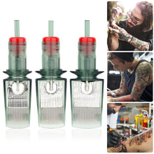 Load image into Gallery viewer, 10pcs Disposable Semi Permanent 0.35mm Purple Large Row Tattoo Needle Tattoo Machine Universal Short Needle Eyebrow Tattoo Needle
