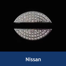 Load image into Gallery viewer, Bling Diamond CarI nterior Steering Wheel Logo Decal Sticker Accessories Metal Emblem Fit for BMW Hyundai Toyota Honda Mercedes Chevrolet Nissan

