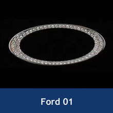 Load image into Gallery viewer, Bling Diamond CarI nterior Steering Wheel Logo Decal Sticker Accessories Metal Emblem Fit for BMW Hyundai Toyota Honda Mercedes Chevrolet Nissan
