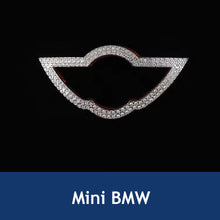 Load image into Gallery viewer, Bling Diamond CarI nterior Steering Wheel Logo Decal Sticker Accessories Metal Emblem Fit for BMW Hyundai Toyota Honda Mercedes Chevrolet Nissan
