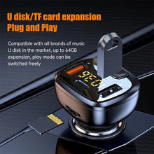 Load image into Gallery viewer, Car Bluetooth 5.1 FM Transmitter Dual USB QC3.0 Fast Charger Wireless Handsfree Audio Receiver MP3 Player Car Kit
