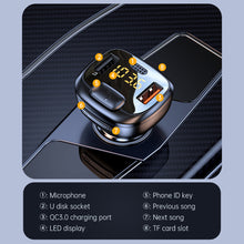 Load image into Gallery viewer, Car Bluetooth 5.1 FM Transmitter Dual USB QC3.0 Fast Charger Wireless Handsfree Audio Receiver MP3 Player Car Kit

