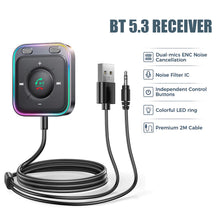 Load image into Gallery viewer, Car Adapter Bluetooth 5.3 Enhanced Dual Mics ENC Noise Cancellation 3.5mm AUX Adapter Bluetooth Wireless Receiver Audio Player
