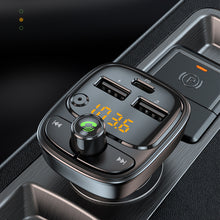 Load image into Gallery viewer, Bluetooth 5.1 Car Audio Car Charger FM Transmitter MP3 Player Card Dual USB PD 24W Car Phone Charger for iphone Xiaomi

