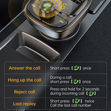 Load image into Gallery viewer, Bluetooth 5.1 Car Audio Car Charger FM Transmitter MP3 Player Card Dual USB PD 24W Car Phone Charger for iphone Xiaomi
