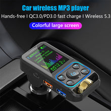 Load image into Gallery viewer, FM Transmitter Car Bluetooth Handsfree Car Kit AUX Audio Receiver QC3.0 PD 30W Fast Charging Mp3 Player FM Modulator
