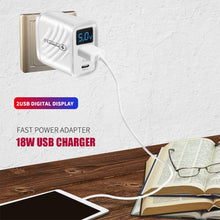 Load image into Gallery viewer, PD 20W USB Charger Digital Display Fast Charging Charger Quick Charge 3.0 For iPhone 14 13 Xiaomi Samsung Phone Charge Adapter
