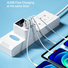 Load image into Gallery viewer, 40W USB Wall Charger 4 Port With LED Display,QC3.0 PD3.0 USB Fast Charger For iPhone iPAD Huawei Xiaomi Samsung
