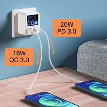 Load image into Gallery viewer, 40W USB Wall Charger 4 Port With LED Display,QC3.0 PD3.0 USB Fast Charger For iPhone iPAD Huawei Xiaomi Samsung
