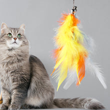 Load image into Gallery viewer, Feather Cat Toy with Bell DIY Replace Cat Teaser Stick Replacement Pendant Pet Toy Accessories
