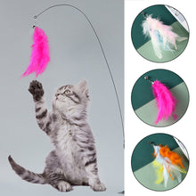 Load image into Gallery viewer, Feather Cat Toy with Bell DIY Replace Cat Teaser Stick Replacement Pendant Pet Toy Accessories
