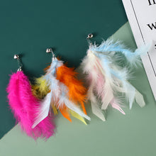 Load image into Gallery viewer, Feather Cat Toy with Bell DIY Replace Cat Teaser Stick Replacement Pendant Pet Toy Accessories
